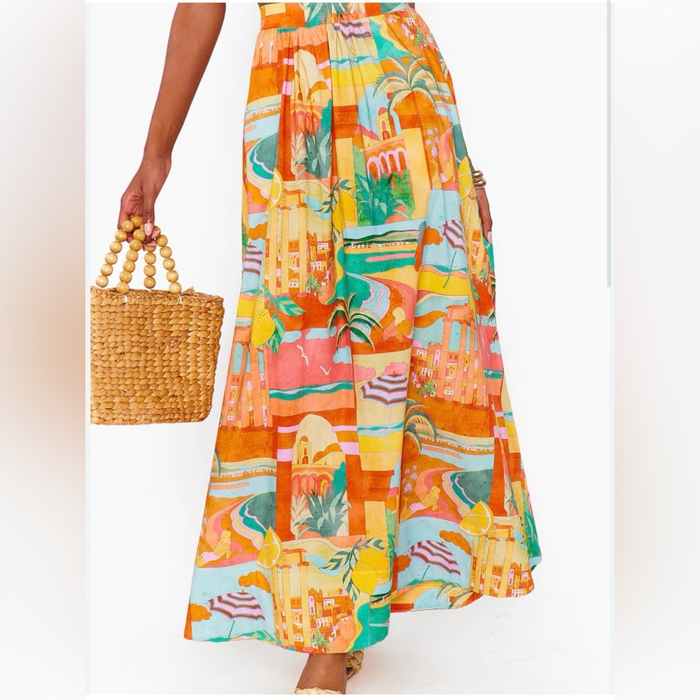 New Show Me Your Mumu Pisa Skirt Postcards from Italia with Pockets Size Medium - Picture 10 of 16